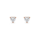 Baby Ball Back Heart Shape Diamond Stud Earrings