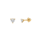 Baby Ball Back Heart Shape Diamond Stud Earrings
