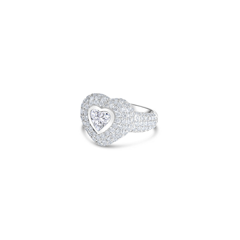 Heart Pavé Cocktail Ring