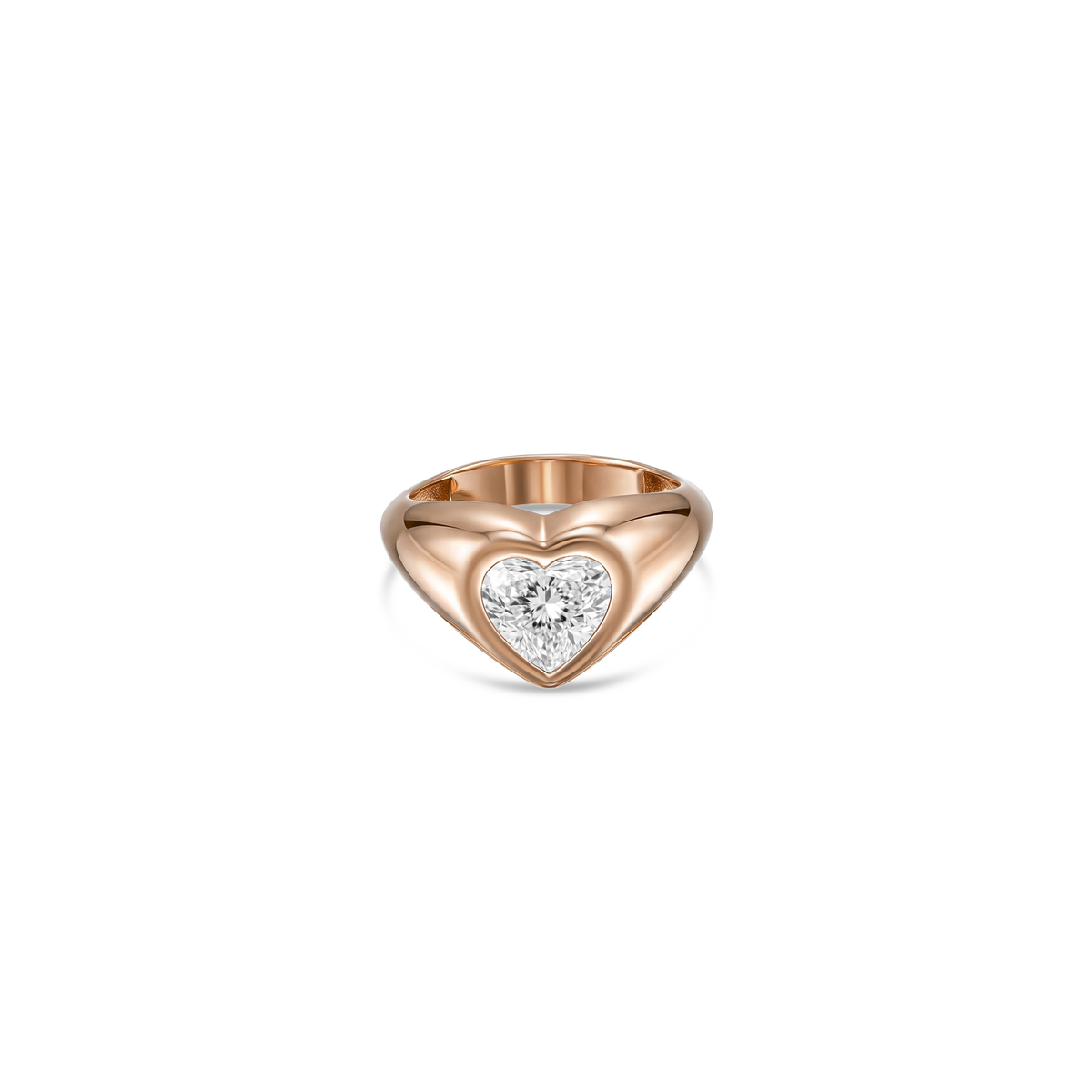 Heart Dome Signet Ring