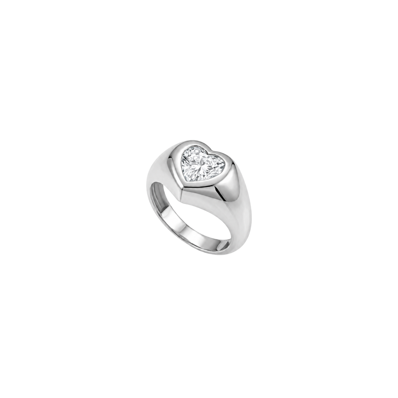 Heart Dome Signet Ring