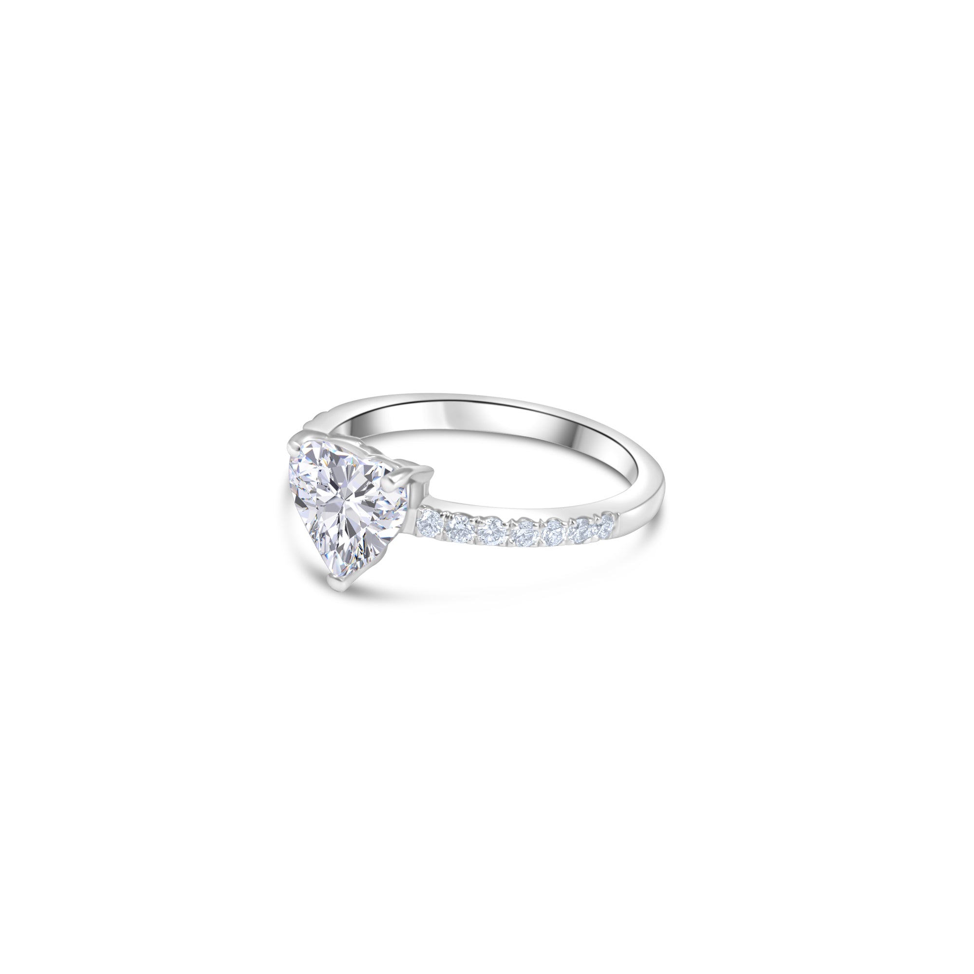 Heart Shape Solitaire Ring With Diamond Band