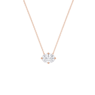 Oval Cut East/West Solitaire Diamond Pendant
