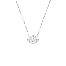 Oval Cut East/West Solitaire Diamond Pendant