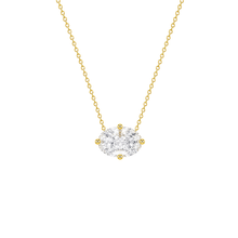 Oval Cut East/West Solitaire Diamond Pendant