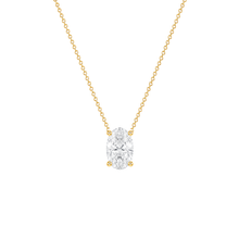 Oval Cut Solitaire Diamond Pendant