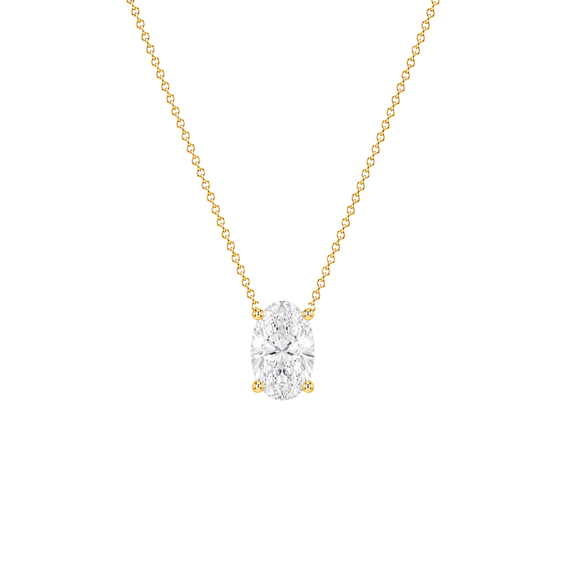 Oval Cut Solitaire Diamond Pendant