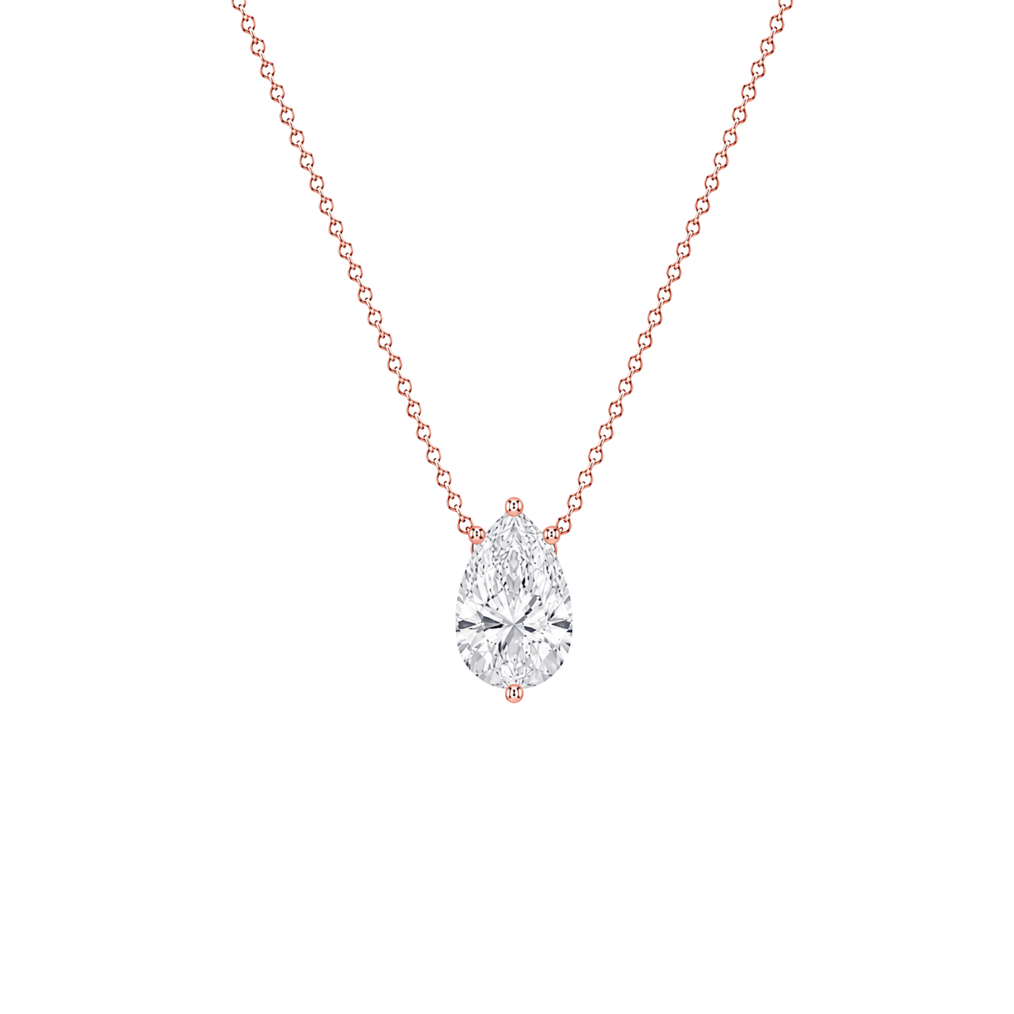 Pear Cut Solitaire Diamond Pendant