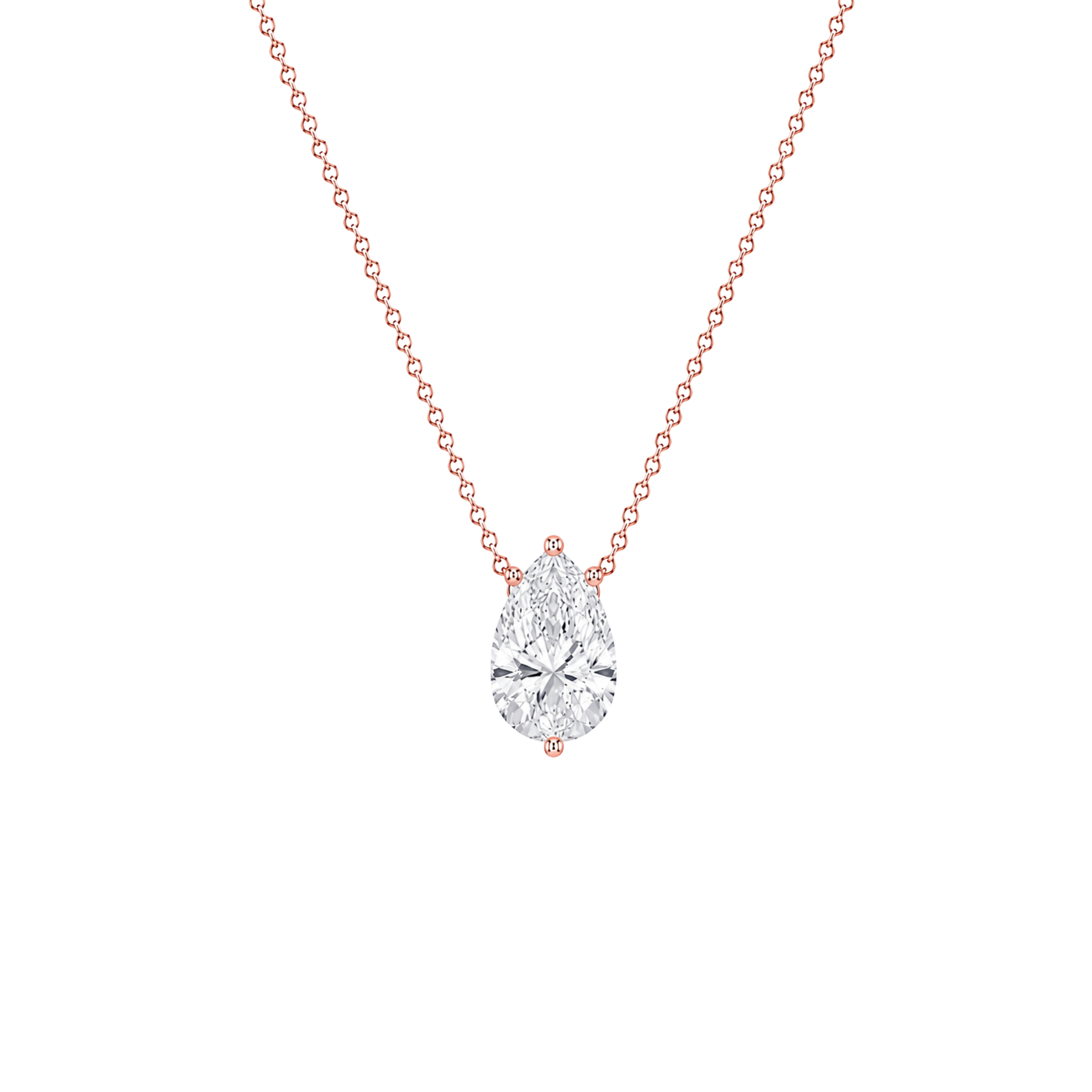 Pear Cut Solitaire Diamond Pendant