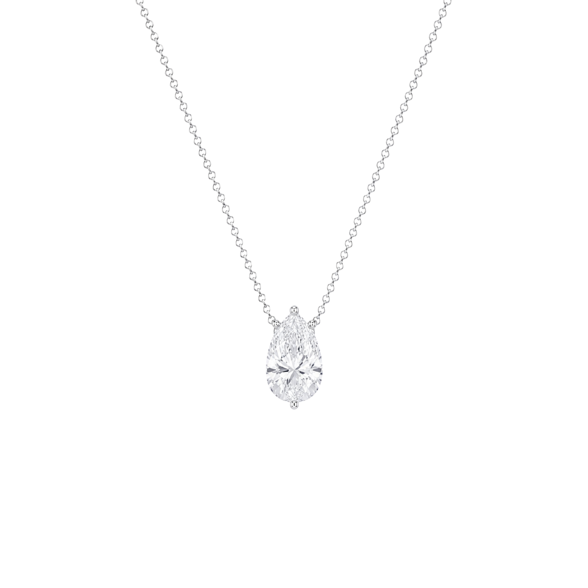 Pear Cut Solitaire Diamond Pendant