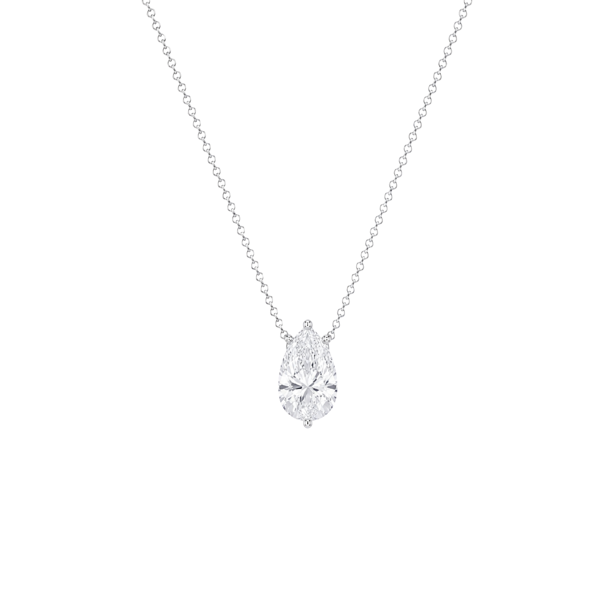 Pear Cut Solitaire Diamond Pendant