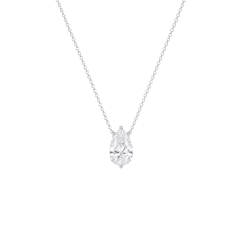 Pear Cut Solitaire Diamond Pendant