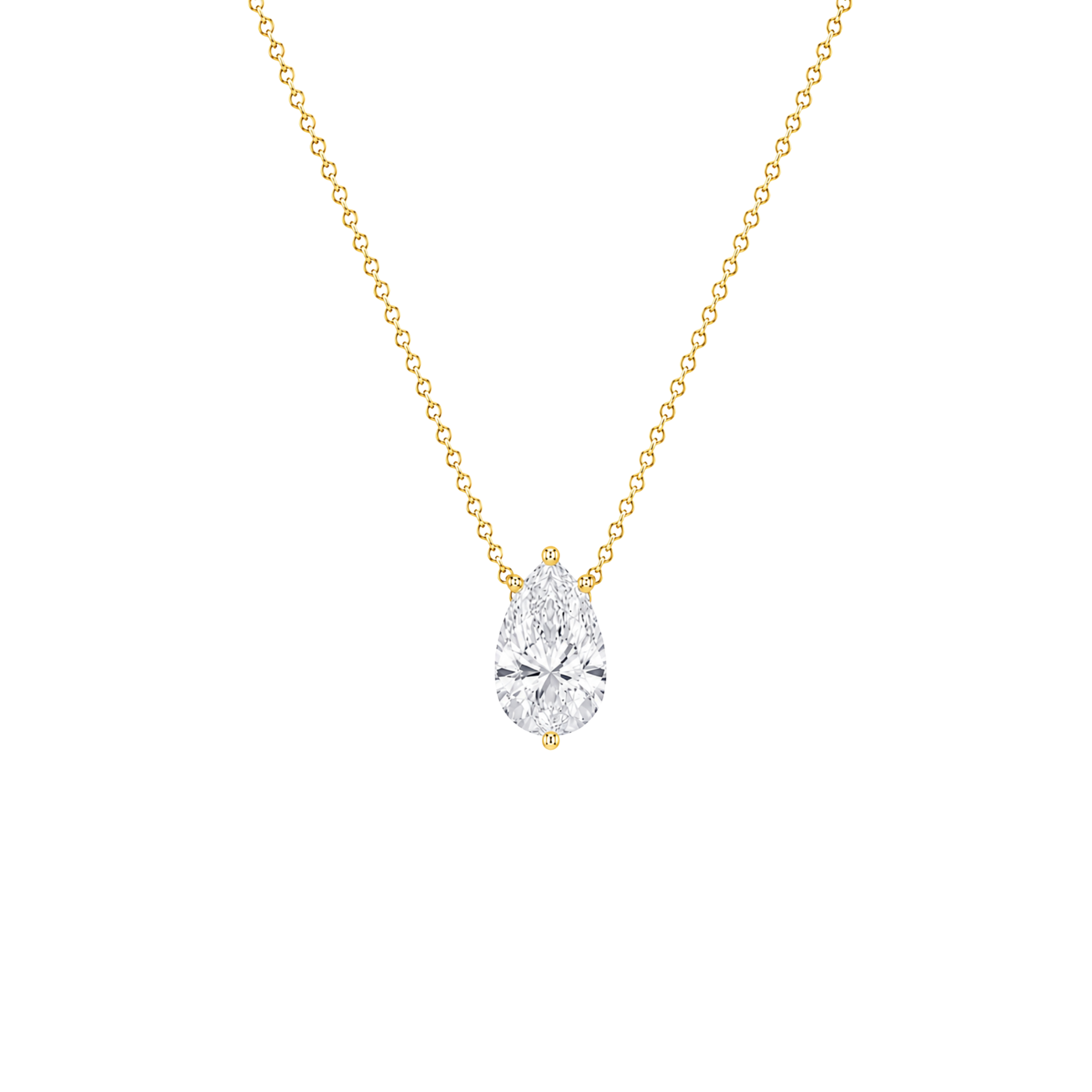 Pear Cut Solitaire Diamond Pendant