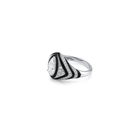 Pear Cut Diamond Ring with Black Enamel