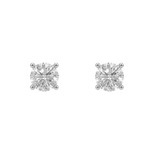 Round Brilliant Diamond Stud Earrings - Basket Setting