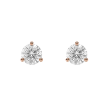 Round Brilliant Diamond Stud Earrings - Martini Setting