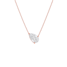 Tilted Pear Cut Solitaire Diamond Pendant