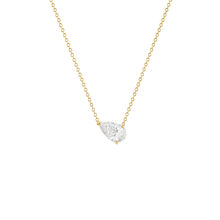 Tilted Pear Cut Solitaire Diamond Pendant